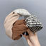 Fashion Khaki Fabric Check Color Block Knotted Wide-brimmed Headband