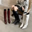 Fashion Black Pu Pointed Rivet Boots