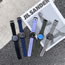 Fashion Blue Ribbon Metal Round Dial Men's Watch (with Electronics)