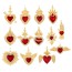 Fashion Red 1 Copper Inlaid Zircon Irregular Drip Oil Heart Series Pendant Accessories
