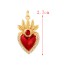 Fashion Red 2 Copper Inlaid Zircon Irregular Drip Oil Heart Series Pendant Accessories