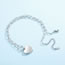 Fashion Silver Titanium Steel Heart Stud Earrings Necklace Set