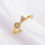 Fashion Gold Copper And Diamond Key Open Ring