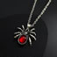 Fashion Red Alloy Spider Pendant Necklace