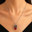 Fashion Red Alloy Spider Pendant Necklace