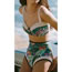 Fashion 3# Polyester Print High Waist One-piece Swimsuit