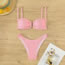 Fashion Pink Polyester Stripe One-piece Swimsuit