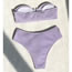 Fashion Lavender Purple Polyester Vertical Tie Two-piece Swimsuit