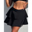 Fashion Black Polyester Ruffle Beach Dress