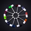 Fashion 10 Color Mix (2 Packs) Titanium Steel Geometric Puncture Two-color Capsule Puncture Tongue Nail Set