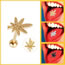 Fashion Gold (2 Pieces) Titanium Steel Geometric Maple Leaf Piercing Tongue Nail