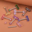 Fashion 8 Color Mix (2 Packs) Stainless Steel Geometric Sequin Piercing Tongue Nail Set