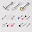 Fashion 6 (15 Pcs) (2 Packs) Titanium Steel Geometric Piercing Tongue Nail Set