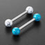 Fashion White Turquoise (2 Pieces) Titanium Steel Geometric Turquoise Piercing Barbell Nipple Ring
