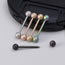 Fashion 5 Color Mix (2) Stainless Steel Frosted Ball Piercing Tongue Nail Set