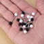 Fashion 10pcs Black And White Color (2 Packs) Acrylic Two-color Ball Puncture Tongue Nail Set