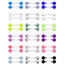 Fashion Solid Color 12pcs (2 Packs) Acrylic Geometric Piercing Breast Nail Set