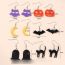 Fashion Earrings 6 Pairs Of Acrylic Bat Moon Stud Earrings  Acrylic