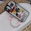 Fashion Pink Rice Beads Beaded Bow Mobile Phone Chain