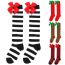 Fashion 33#red And White Wide Strip/green Knot Children's Bow Polyester Christmas Stockings  Polyester