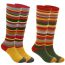Fashion Left And Right Feet/green+yellow Christmas Cotton Socks  Cotton