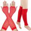 Fashion Pink 4#/suit Acrylic Cutout Gloves And Foot Covers Set  Acrylic