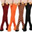 Fashion Orange Black Thin Strips/pumpkin 7 Halloween Card Via Knee Socks  Polyester %28polyester%29