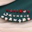 Fashion White Colorful Flower Stud Earrings Copper Geometric Flower Stud Earrings (single)