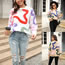 Fashion Khaki Crew Neck Geometric Knit Pullover