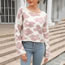 Fashion Khaki Floral Knit Pullover