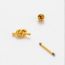 Fashion Gold 8# Stainless Steel Diamond-encrusted Thick Rod Screw Ball Piercing Nails