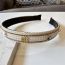 Fashion Khaki Geometric Wide-brimmed Headband With Diamonds And Pearls