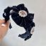 Fashion Black Velvet Rhinestone Flower Wide-brimmed Headband
