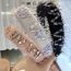 Fashion White Plush Diamond-encrusted Wide-brimmed Headband