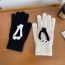 Fashion Funny Black Big-eyed Doll Knitted Five-finger Gloves
