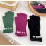 Fashion White Wool Knitted Pearl Five-finger Gloves