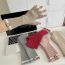 Fashion Pink Polyester Label Knitted Half Finger Gloves