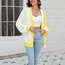 Fashion Yellow Color Block Knit Cardigan Jacket
