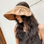 Fashion Beige Polyester Large Brim Empty Top Sun Hat