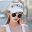 Fashion Beige Acrylic Monogram Knit Sun Hat