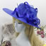 Fashion Sapphire Floral Mesh Sun Hat With Large Brim