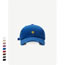 Fashion Blue Smile Embroidered Distressed Soft Top Cap