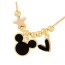 Fashion Black Shell Mickey Drip Oil Heart Pendant Copper Beaded Necklace
