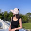Fashion Pink Polyester Floral Sunscreen Empty Hat