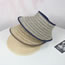 Fashion Navy Blue Empty Straw Sun Hat With Large Brim