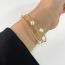 Fashion Matte Gold Copper Pearl Beaded Multi-layer Wrap Bracelet