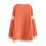 Fashion Orange And White Color Matching Acrylic Contrast Knit Sweater Cardigan