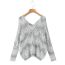 Fashion Camel Mohair Knitted V-neck Sweater