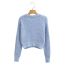 Fashion Blue V-neck Cardigan Sweater