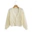 Fashion Beige Twist Knitted Long Sleeve Cardigan Sweater